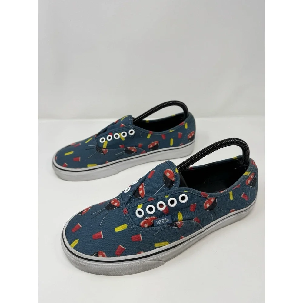 VANS Classic Slip-On‎ Athletic Skate Shoes Women 9.5 Men 8 BBQ Print
